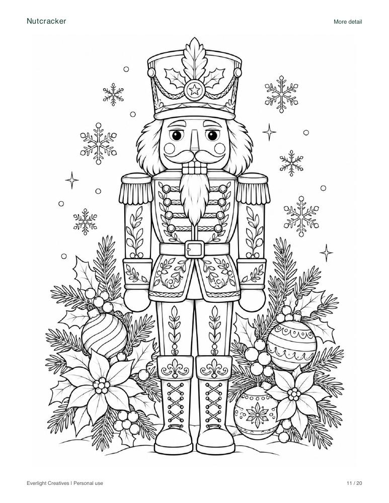 Detailed Christmas character coloring page