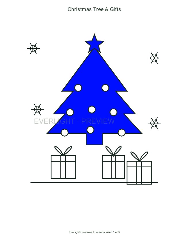 First page preview of Christmas Coloring Pages — 5 Designs